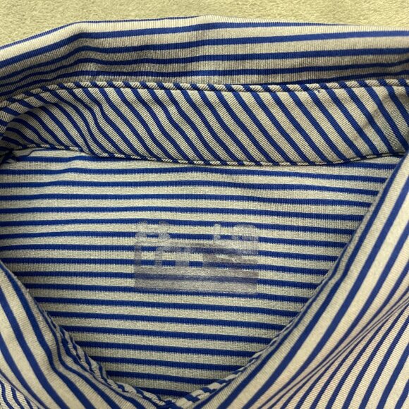 Under Armour Golf Polo Shirt Mens L Blue Striped Performance Golf Athletic Top - Picture 4 of 8